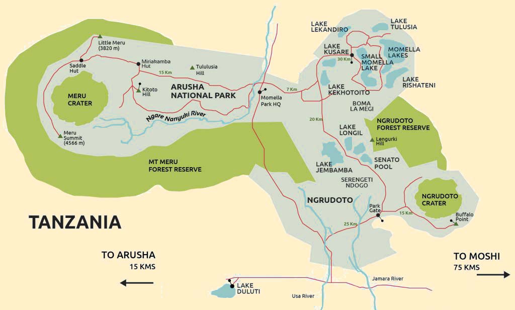 arusha-national-park-map