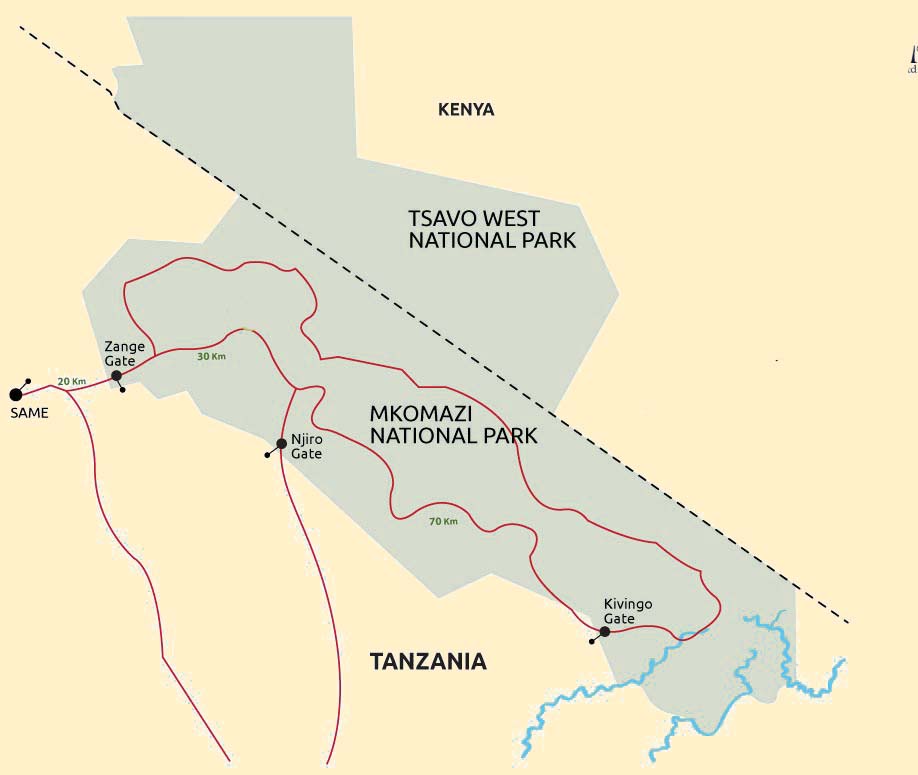 mkomazi-national-park-map