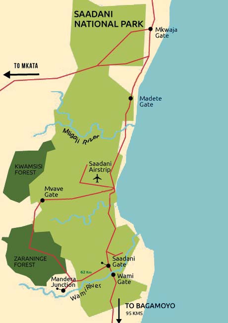 saadani-national-park-map